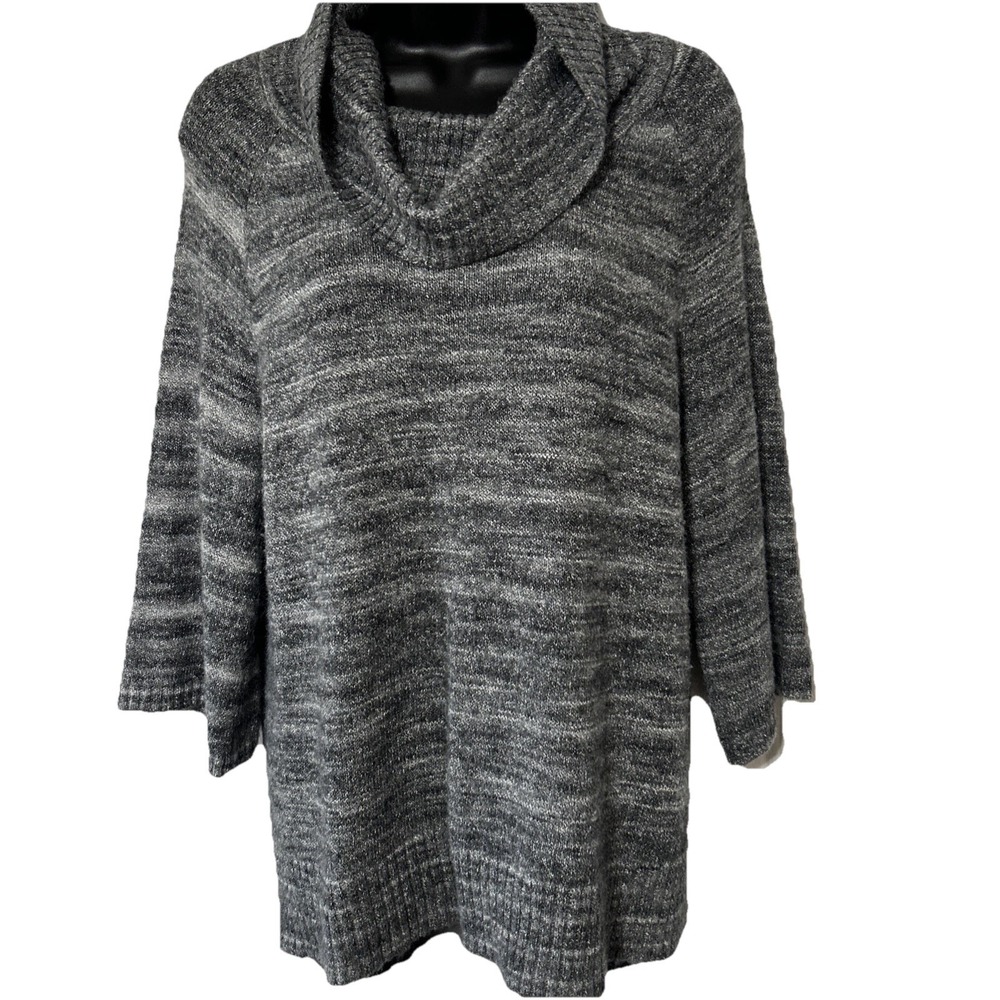 Leo And Nicole Cowl Neck Gray Women's Size L Large Pullover Sweater